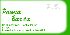 panna barta business card